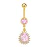Heart-Shaped Water Drop Navel Ring - Trendy European & American Style