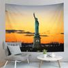 Berühmte Freiheitsstatue Wandteppich New York Sonnenuntergang Nachtansicht Wandteppich Kunst Wandbehang Zuhause Wohnzimmer Schlafzimmer Wohnheim Wandteppiche