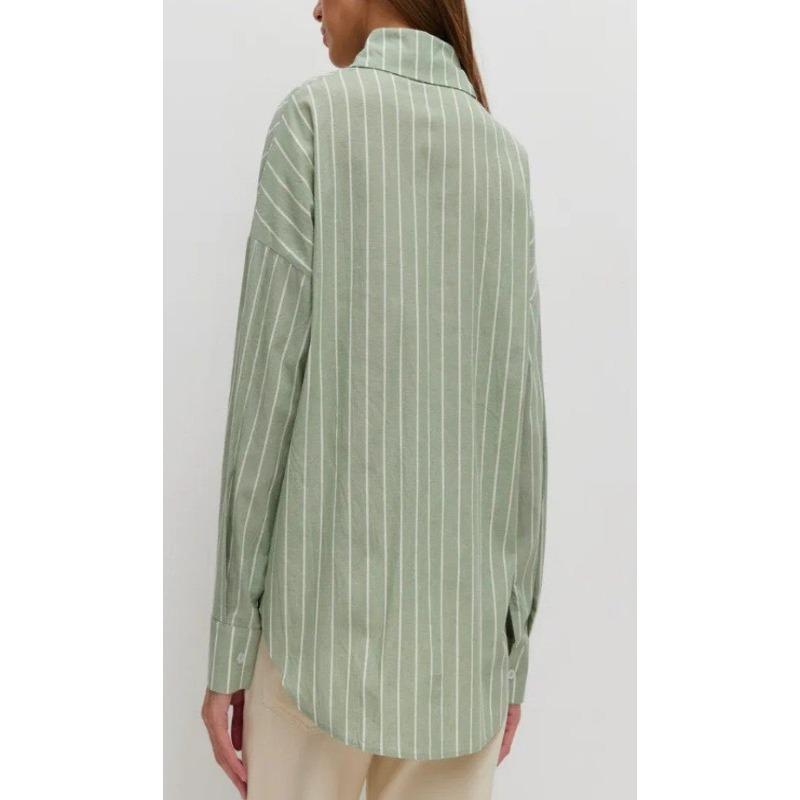 Women Loose Long Sleeve Striped Cardigan Shirt Blouse Outerwear