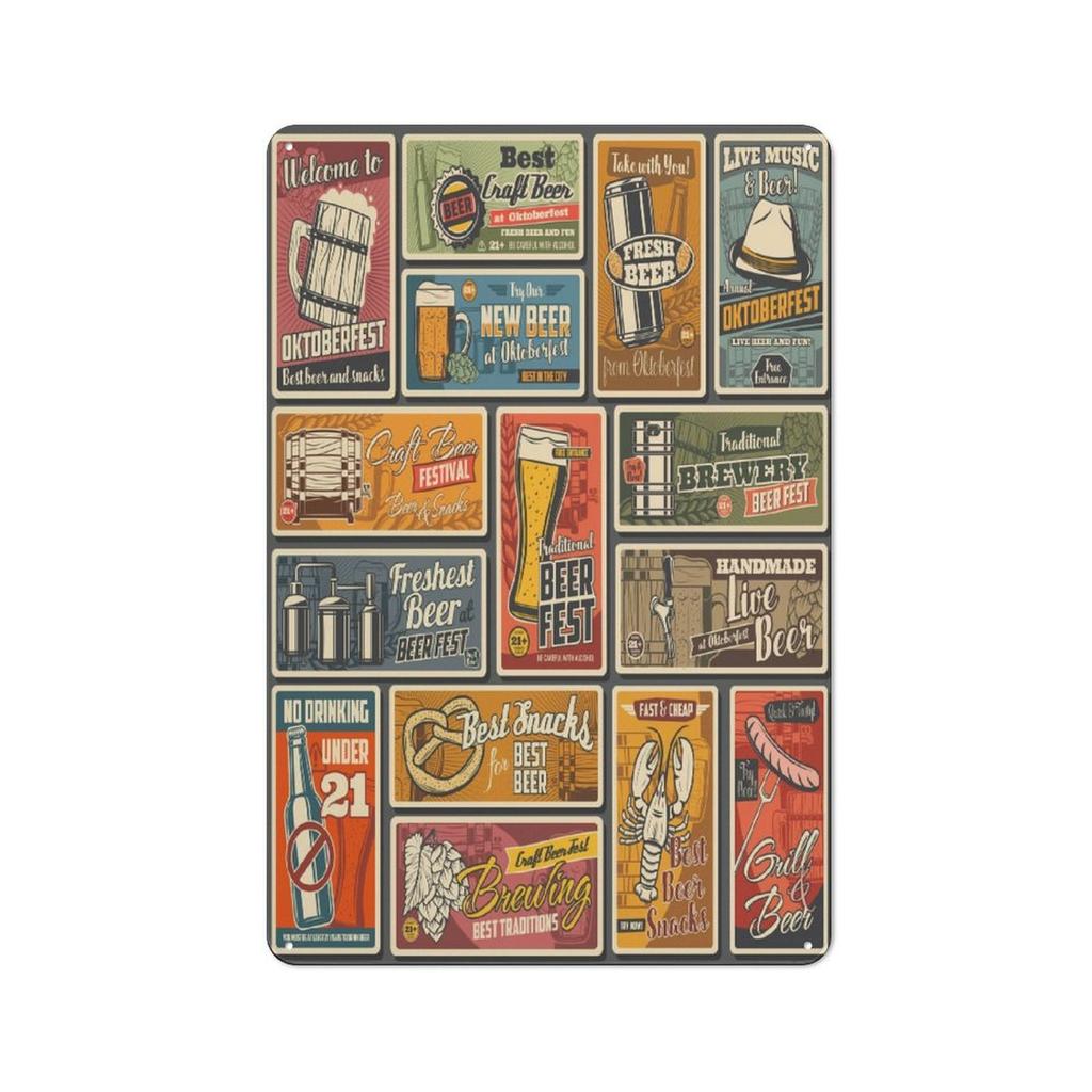 1Pc Vertical Vintage Tin Wall Art Metal Sign 2030cm / 3040cm Wall Decor Home Living Room Bar Garage Cafe