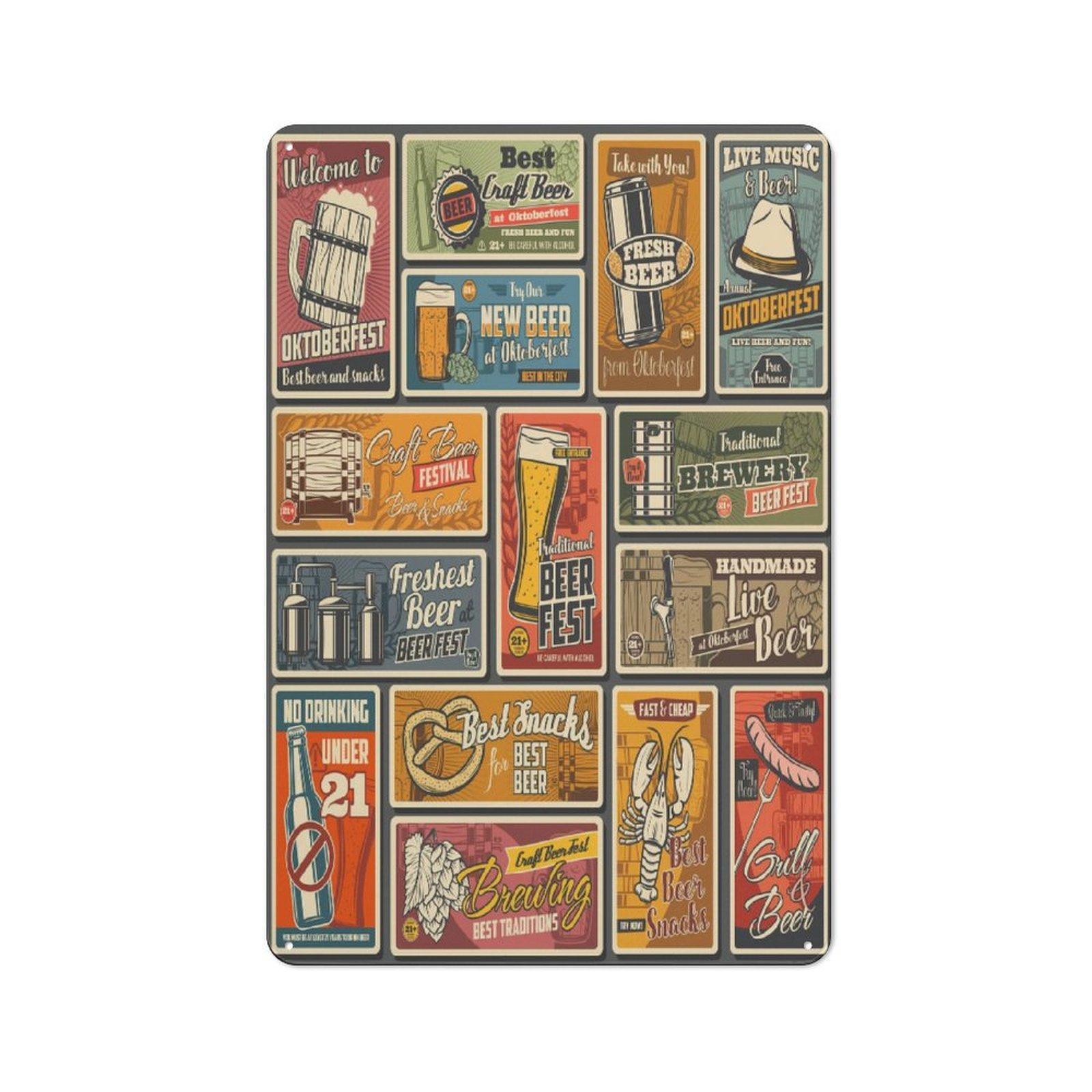 

1Pc Vertical Vintage Tin Wall Art Metal Sign 2030cm / 3040cm Wall Decor Home Living Room Bar Garage Cafe 20*30CM