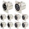 Xiatiaosann XLR 3-Pin Audio Adapter Connector Male and Female Panel Mount 10 Pack