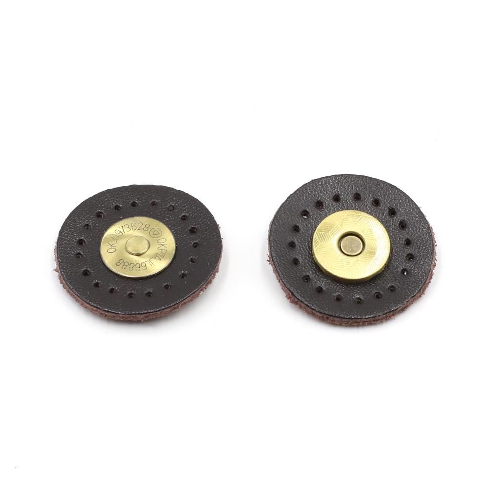 

5 Sets Circular Shape Leather Buckles Purse Clasp Card Pack Hasp Clasp Hasp Buttons Diy Bag Accessories колір темно кави