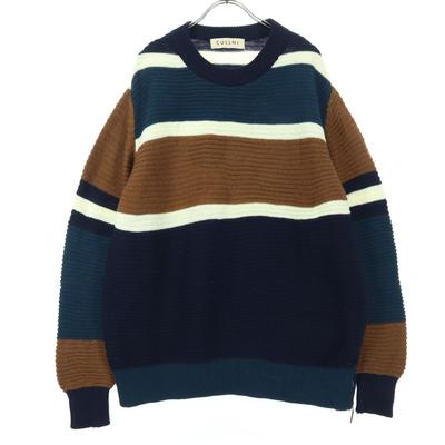 CULLNI Made In Japan Border Pattern Long Sleeve Sweater 2 Navy Women Used