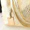PU Leather Shoulder Bag Metallic Alligator Pattern Handbag for Easy Organization