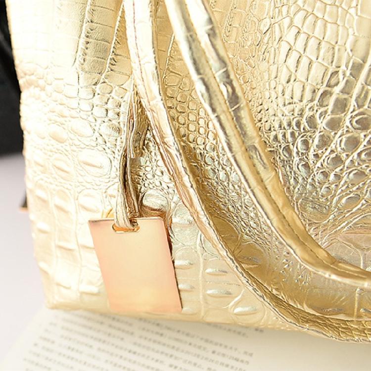 PU Leather Shoulder Bag Metallic Alligator Pattern Handbag for Easy Organization