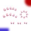 24 Pcs French Tip Press On Nail Short Full Cover False Nail 4th of July Stick on Nail Manicures Supplies for Woman
