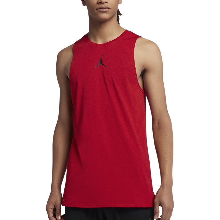 Jordan Tank Tops Men's Red Crew Neck Moderate Other