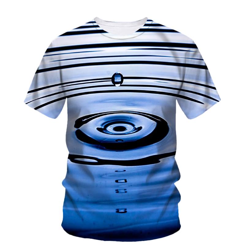 Summer Original Water Droplet Graphic T Shirts For Men Trend Casual Creative Simple Style Printed O-neck Short Sleeve Tees