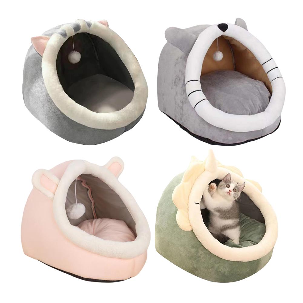 Deep Sleep Cat Bed Cartoon Pet Bed Foldable Removable Washable Pet Sleeping Bed for Small Dog Cats Mat Bag Cave Washable
