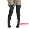 Hollowed Out Knitted Over Knee Long Socks for Women Winter Fall Thigh High Stockings Solid Color Thermal Long Leg Warmer