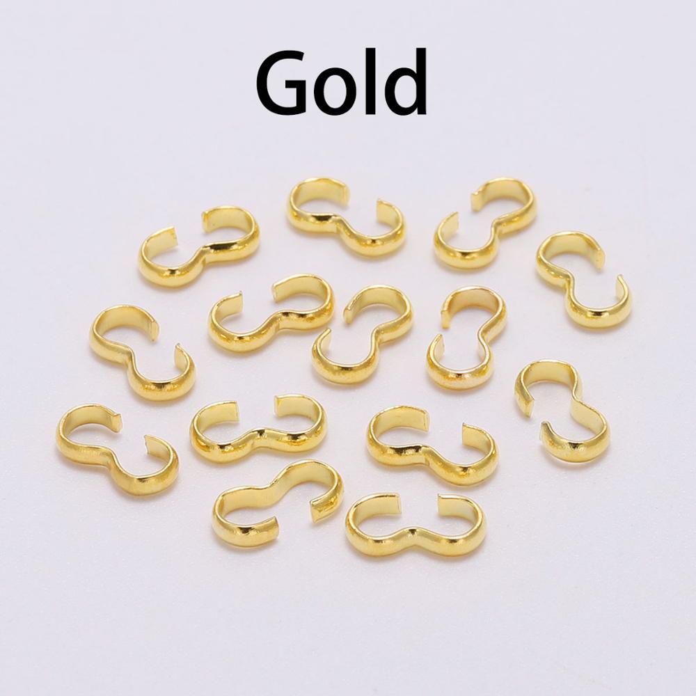 

100pcs/lot Gold connectors for jewelry making Findings Accessories DIY bracelet connector charms conector metal Supplies 4 x 8mm золотой