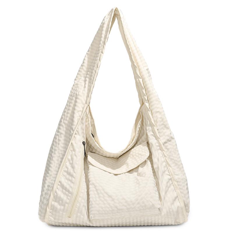 Клетчатая сумка-тоут женская легкая большая вместительная сумка через плечо