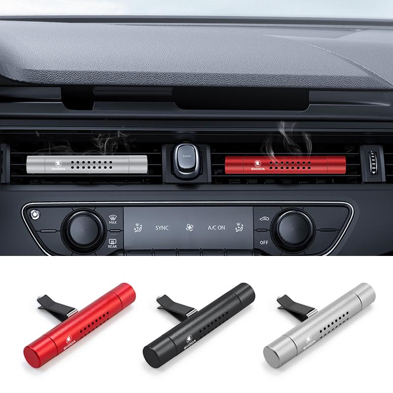 Car Air Vent Fragrance Clip Diffuser Interior Accessories For Skoda Octavia Superb Rapid Kodiaq Karoq Fabia Kamiq Enyaq iV Scala