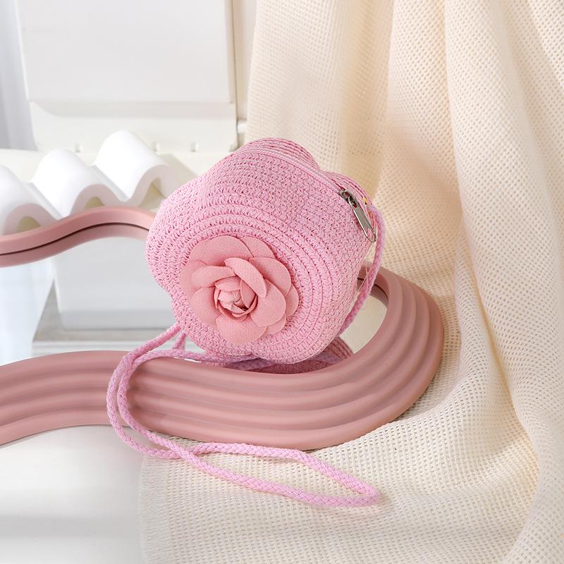 Süße florale Sommer-Strohhut-gewebte Crossbody-Mini-Tasche 2025