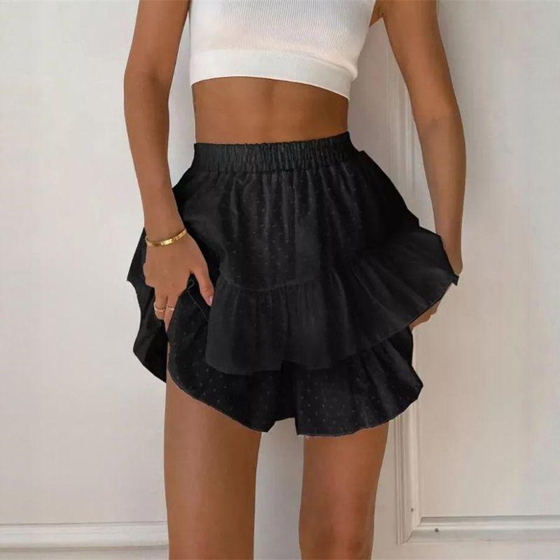 European and American Frill Shorts Short dress Cake Skirt Pantskirt Women Mini Cake Skirt Shorts Women