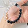 Natural White Crystal Black Agate Design Sense Basic Commuter Bracelet Bracelet