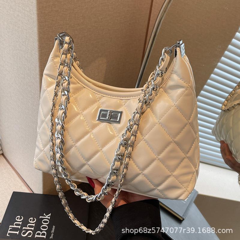Rhombus Chain Bag Women's Spring and Summer 2025 New Fashion Niche Shoulder Messenger Bag High-end Bucket Bag
