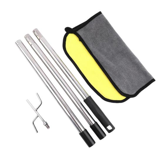 Pool Vacuum Retrieval Hook with Adjustable Telescopic Pole Stainless Steel Hook for Robotic Pool Cleaners Universal Pool Cleaner Retrieval Tool
