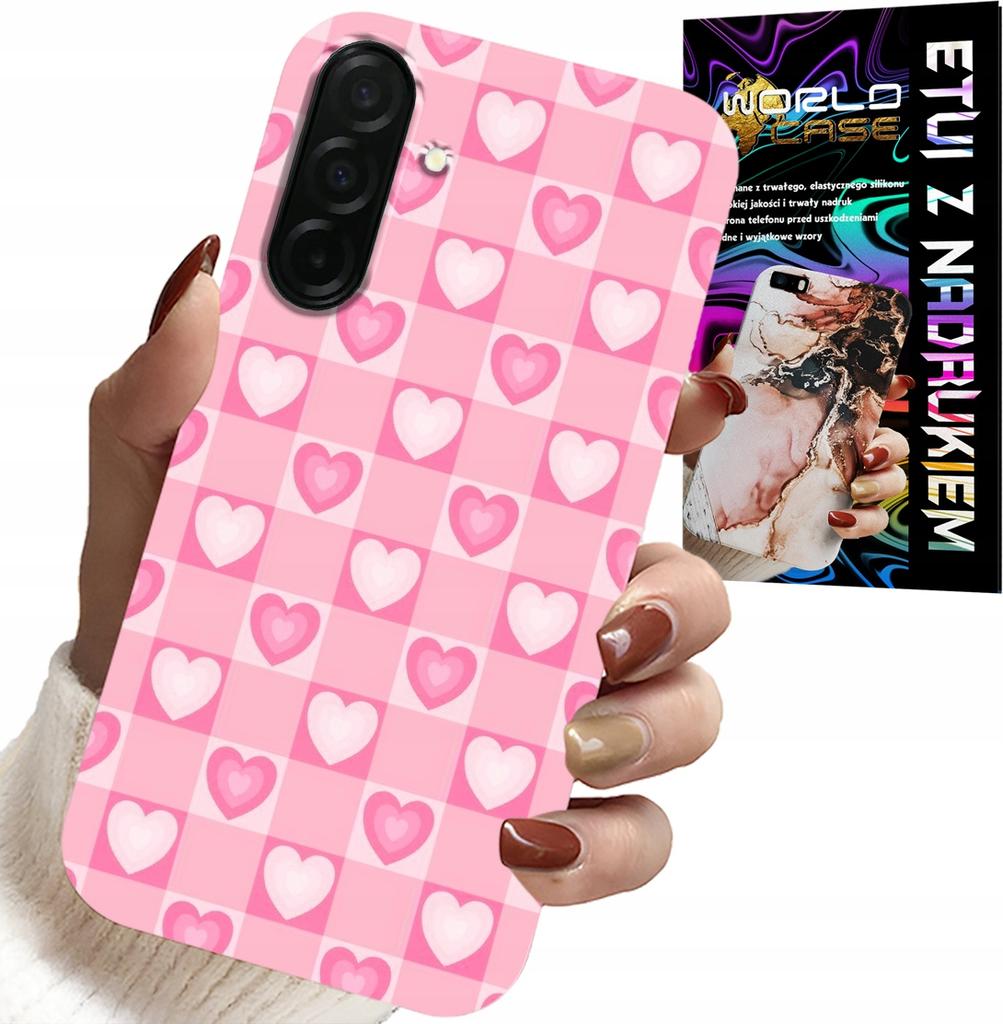 Etui Do Samsung Galaxy A36 5G - Serca Kratka Różowa Obudowa Case + Szkło