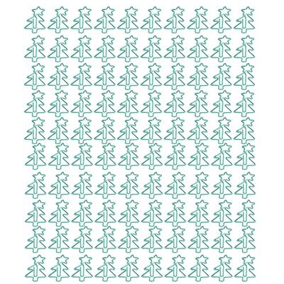100pcs Paper Clips Prevent Slip Cute Christmas Tree Shaped Decorative Metal Bookmark Paperclips for
