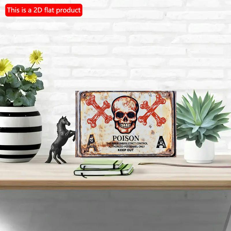 2D flat Wooden 30*20cm Room Decor Dxsign Poison Warning Sign, Wall Art, Engraved Sign, Indoor/Outdoor Decor for Home, Bar, Garage