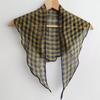 Korean-Style Dew Pure Linen Plaid Scarf - Women's Breathable Sunshade & Windproof Neck Protection