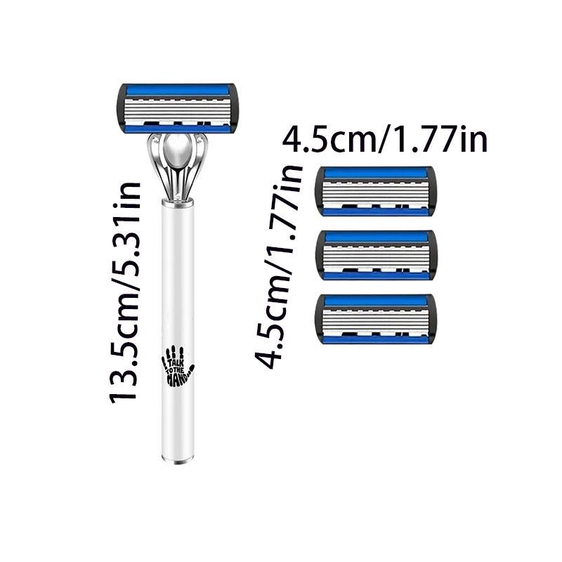 Six-Layer Razor Blade Shaver with Metal Holder for Hair Removal