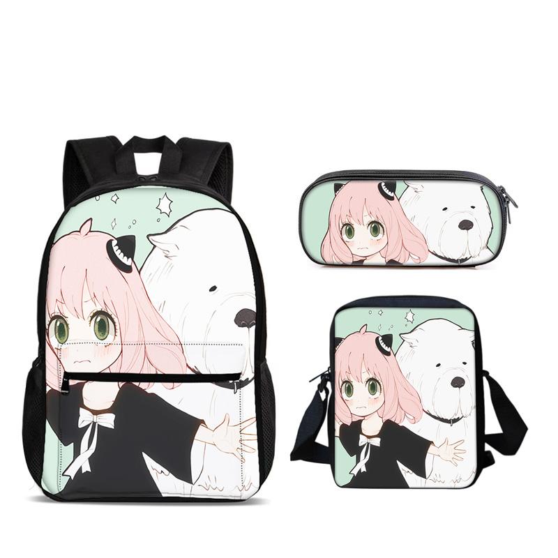 SPY×FAMILY Backpack Pen Bag Shoulder Bag 3pcs Set Versatile Cartoon Large Capacity Boy and Girl School Birthday Best Gift