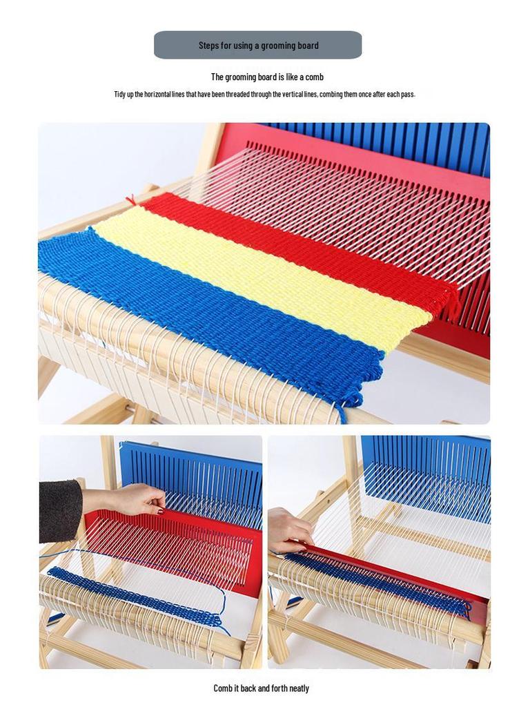 Kids' Wooden DIY Loom: Creative Handmade Knitting Toy for Students