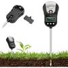 Portable 7-in-1 Soil Moisture Meter, Dual Display Plant Tester with 90° Adjustable Head, Measures Moisture/pH/Fertility/Light/Soil & Air Temp/Humidity