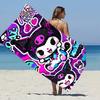 Kawaii Kuromi Graffiti Beach Towel - Purple Pink Cartoon Quick Dry Towel for Beach Vacation, Swimming & Pool Use