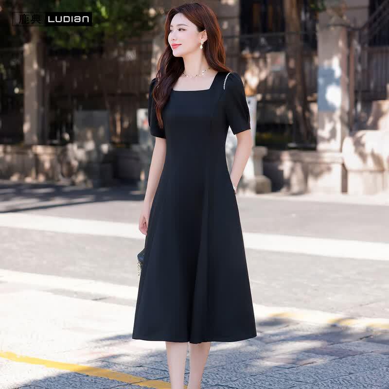Women's Hepburn Style A-Line Short Sleeve Maxi Dress
