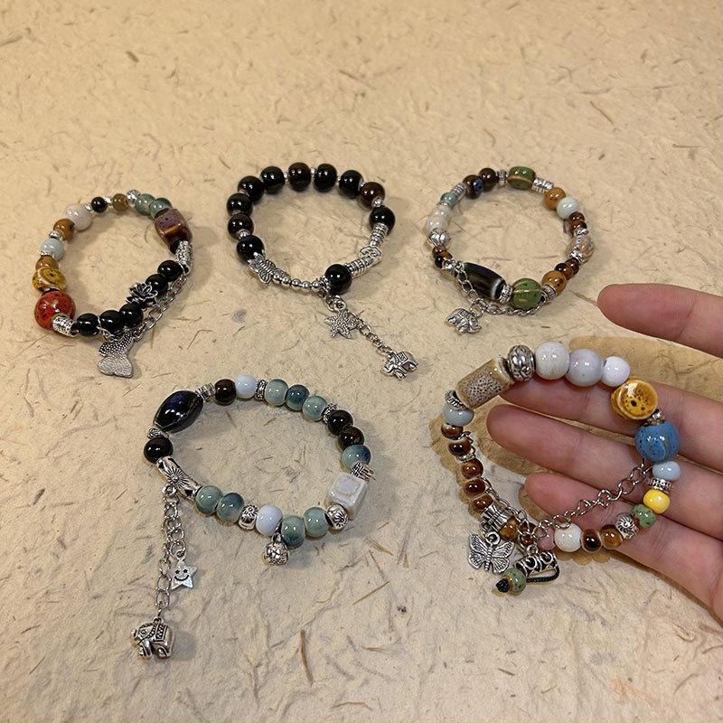 2023 Summer Handmade Ethnic Ceramic Beaded Bracelet for Women