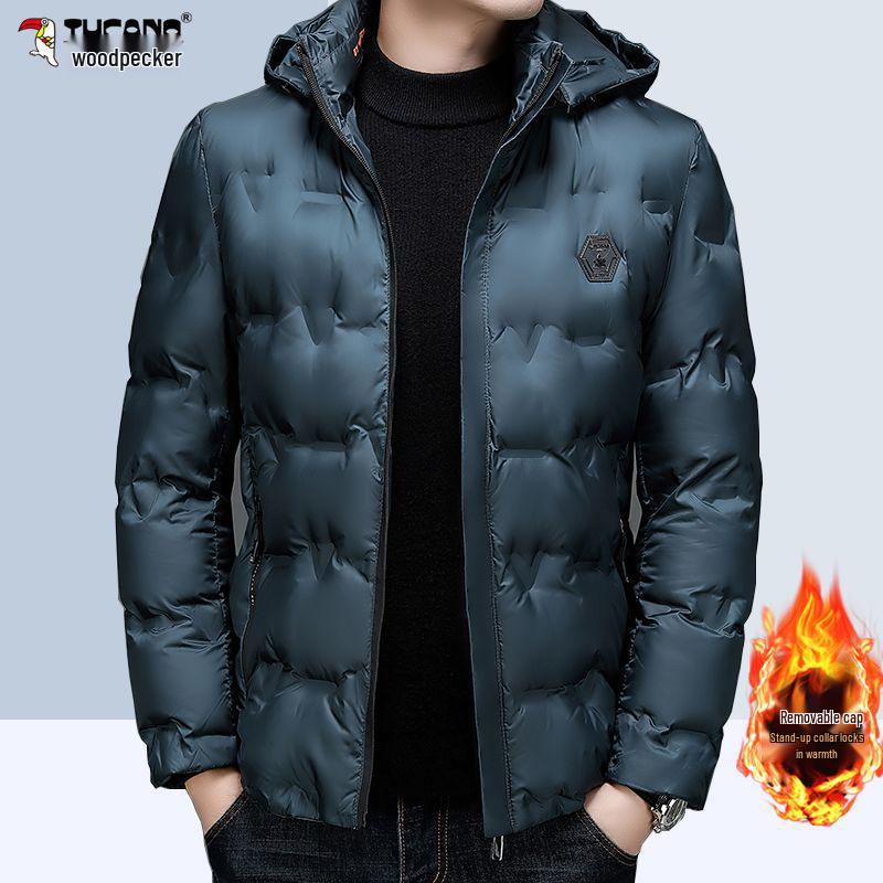 Woodpecker Herren Winter Daunenjacke mit abnehmbarer Kapuze - Warm, Dick, für Alle Altersgruppen
