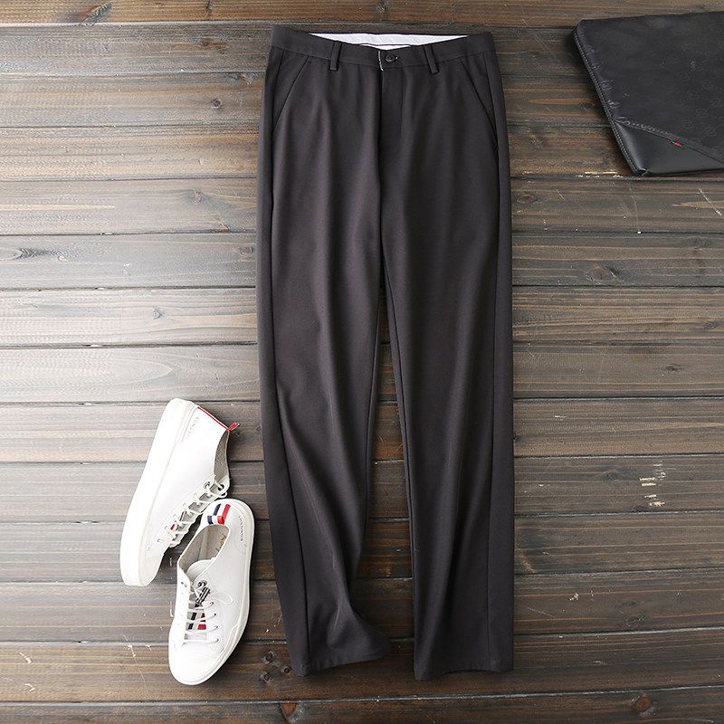 

Three-Dimensional Tailoring! Export Factory Surplus Stock! Autumn Men s Business Casual Straight-Leg Trousers Black EUR35