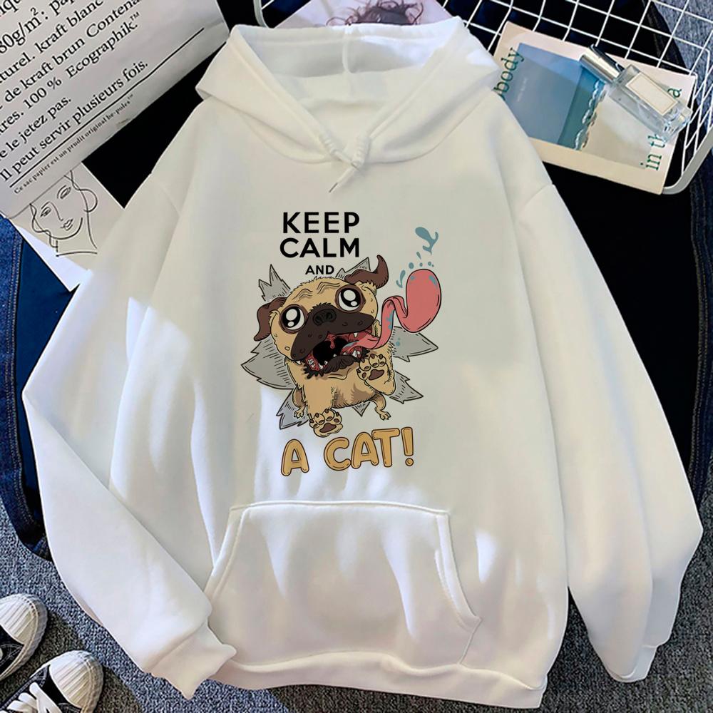 Mops Hoodies Frauen Unisex Langarm Top Anime Harajuku koreanischen Stil zieht Frauen Unisex 90er Jahre Kapuze