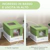 Enclosed Cat Litter Box with Scoop, Removable Tray and 2 Doors, 47.5x35.5x36.7cm, Light Green