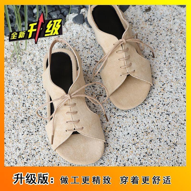 

Французские ретро сандалии-гладиаторы на шнуровке женские 2025 лето и осень новая модная универсальная обувь Мори на плоской подошве с открытым носком Бокен 35