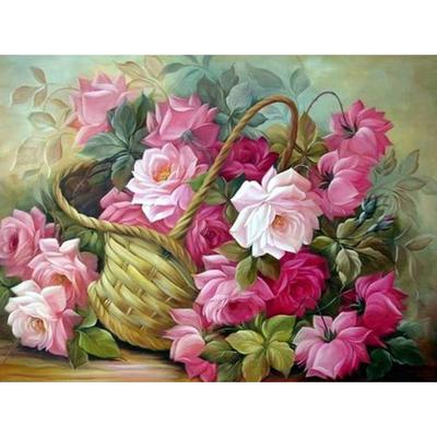Pittura Diamante Fiori Peonia Punto Croce Ricamo ad Ago di Cristallo Decorazione Completa con Diamanti Rotondi