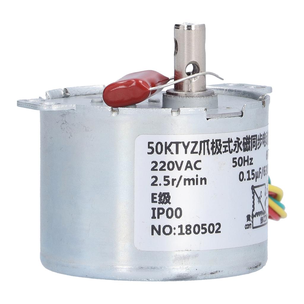 Gear Motor Low Speed Synchronous Electric Machinery Parts with Capacitor AC220V 6W 2.5r Min