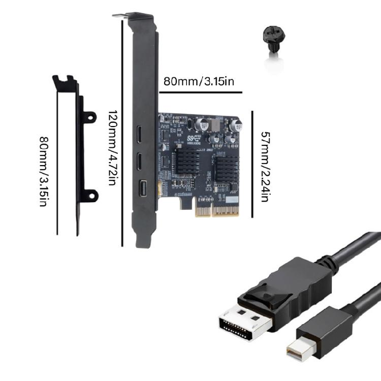 Type C To 4K 60Hz Adapter Card Featuring Two USB 3.2 Ports And 10Gbps Data Transfer