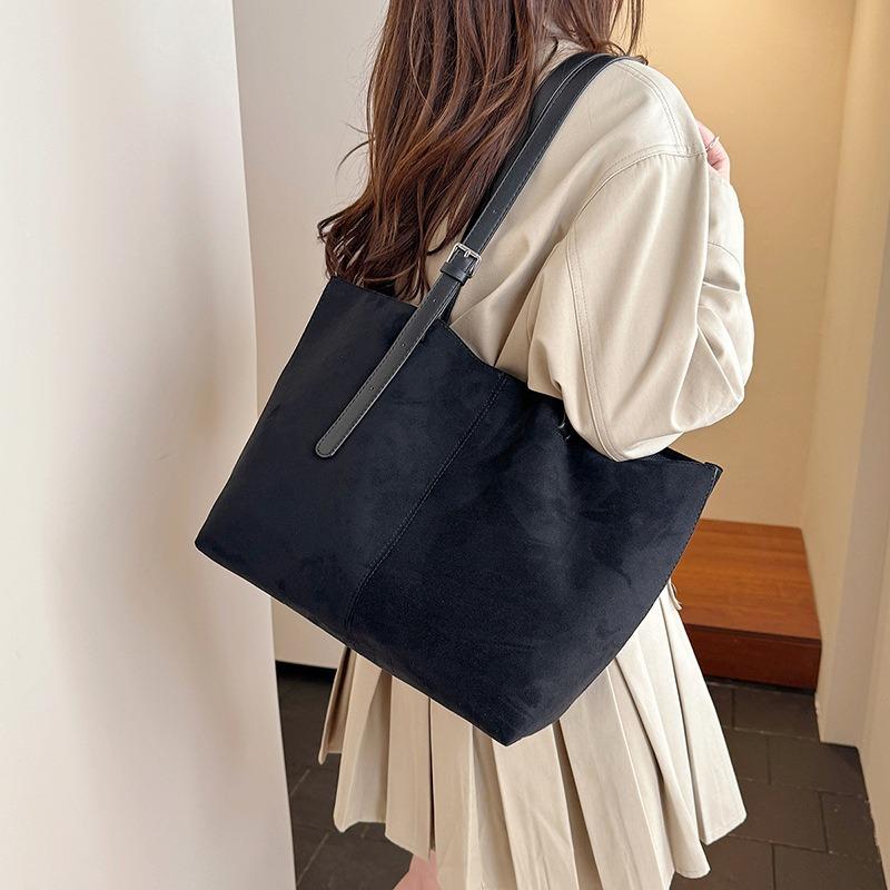 Vintage Wildleder Tasche Tragetasche neue Damen Freizeit Umhängetasche vielseitig große Kapazität Pendler Achseltasche
