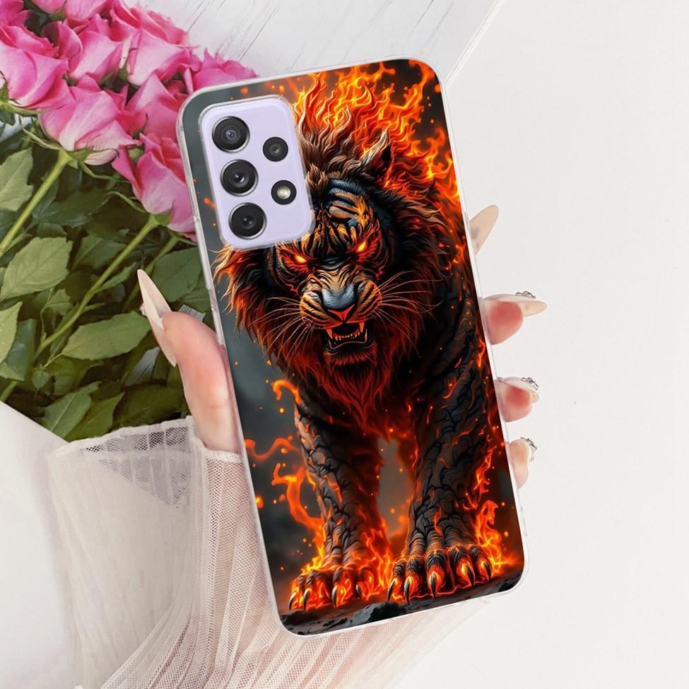Transparent For Samsung Galaxy A72 4G Case Cute Fashion Flowers Funny Painted Casing For Samsung A72 4G SM-A725M SM-A725F Cover