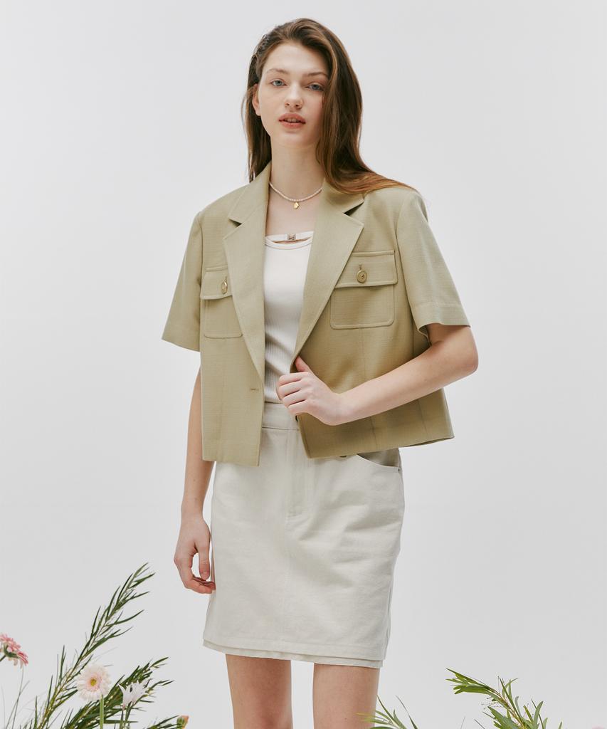 Ost Kaka Diago Casual Mini Skirt Ivory