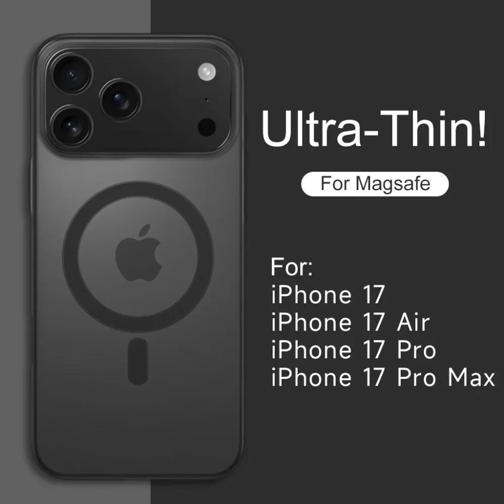 Luxusní Ultra Tenké Magnetické Průsvitné Matné Pouzdro Pro iPhone 17 16 15 14 13 12 Pro Max Plus 17 Air Pro Magsafe Průhledný Zadní Kryt