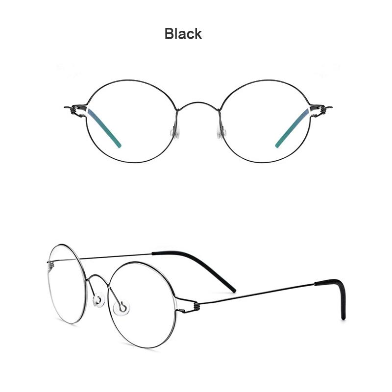 Denmark Brand Same Design Screwless Frame Women Men Round Titanium Alloy Glasses Korean Business Ultralight Eyewear