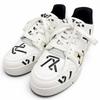 Great Low Cut Sneakers LV Logo Whole Pattern White Leather Mens 6 Used