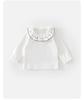 Girls' Stylish Lace Long-Sleeved Cotton T-Shirt - Versatile Base Layer for Spring and Autumn.