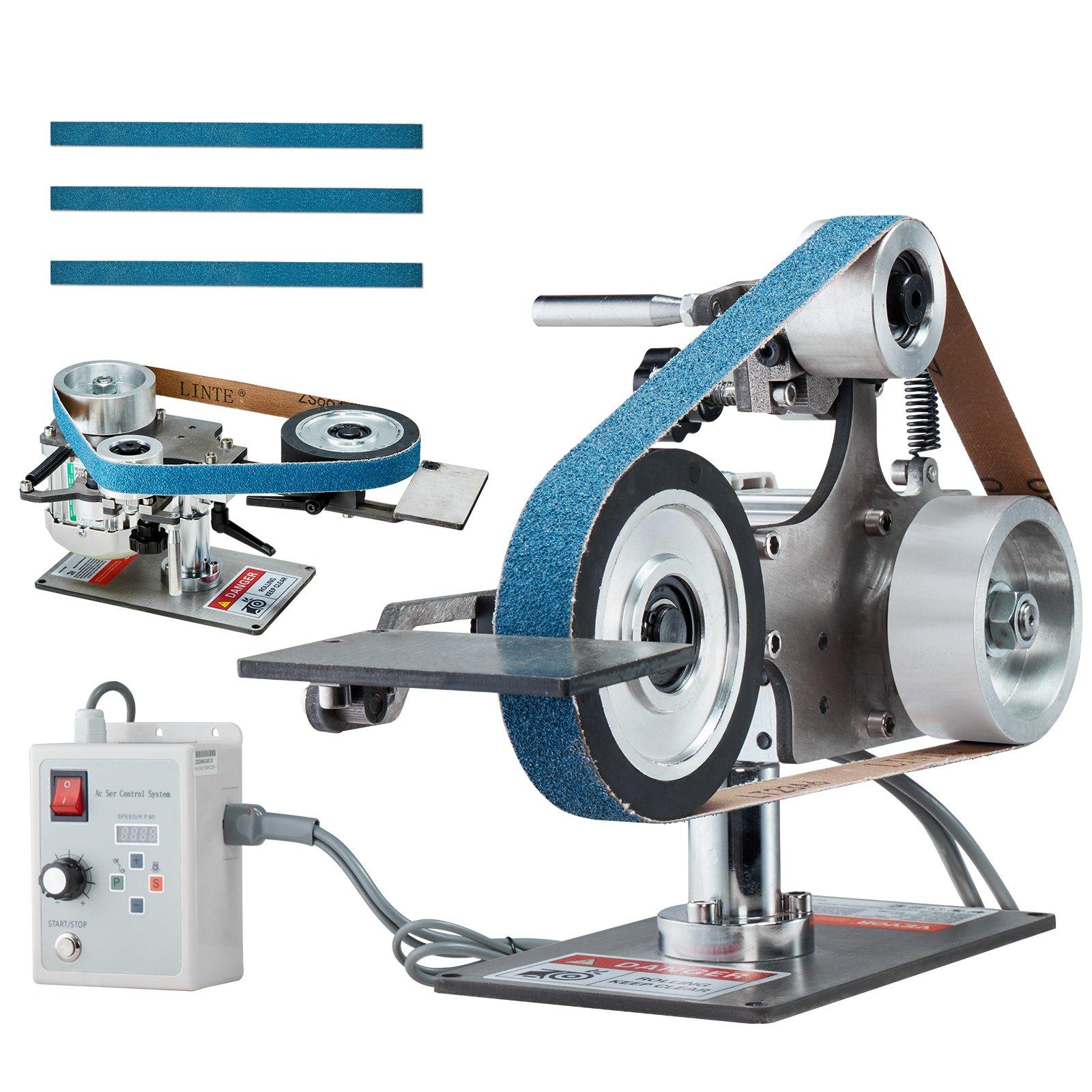 VEVOR Bandschleifer, 30 x 1 Zoll variable Geschwindigkeit Bandpolierer mit Frequenzumrichter 37.5 x 18 x 23.5 cm